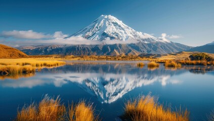 Sticker - Majestic Mountain Reflection in a Tranquil Lake