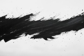 Wall Mural - dramatic black ink splatter on pristine white canvas creating bold calligraphic strokes reminiscent 