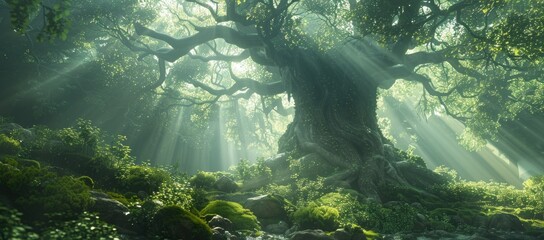 Poster - Ancient Tree in a Mystical Forest