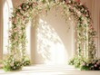 © wirul - Elegant floral arch with soft light, perfect for weddings, celebrations, and romantic events with a charming backdrop.