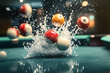 Sticker - billiard balls on a table