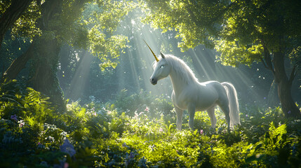 Magical Unicorn in the Forest