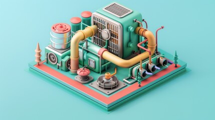 Sticker - 3D Render of a Machine