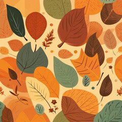 Canvas Print - Beautiful autumn illustration background