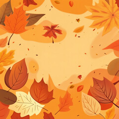 Canvas Print - Beautiful autumn illustration background