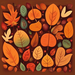 Canvas Print - Beautiful autumn illustration background