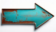 © Arda ALTAY - Old rusty blue metal arrow isolated on white background.