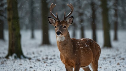 Wall Mural - Roe deer in the snow