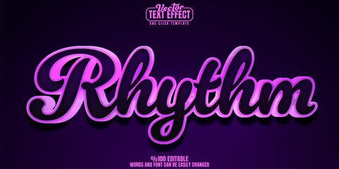 Music editable text effect, customizable sound and melody 3d font style