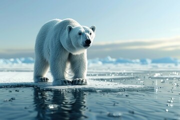 Poster - Polar Bear on Ice