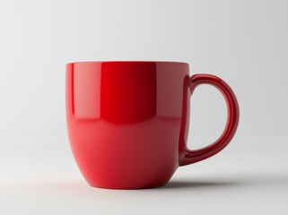 White ceramic coffee cup on white background. Design template. 3D render illustration.