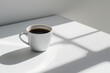 © Jakub - Minimalist white table with coffee cup