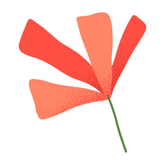 Wall Mural - red flower.simple element for flower emblem design.botany logo template.hand drawn floral illustrati