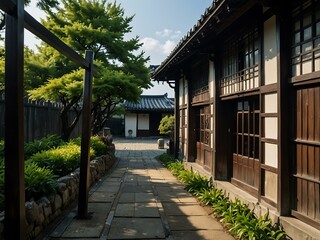 Wall Mural - Tamashima, Kurashiki City's historic Nishisou residence.