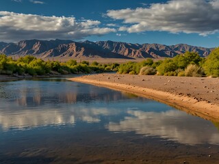 Canvas Print - Tingley Beach park in Albuquerque, New Mexico, USA.