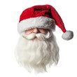 © Lazy_Bear - Santa Claus isolated on white background. Close-up portrait of man wearing Santa Clause costume including white beard and red hat