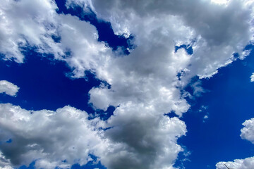 Cumulus clouds in the blue sky