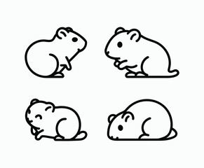 Hamster silhouette EPS vector art illustration template on a white background