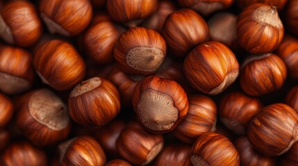 Wall Mural -  A close-up of a heap of nuts with one nut atop and another nestled at the bottom