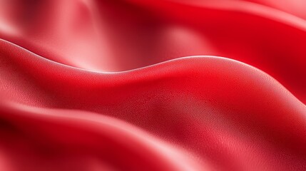 Wall Mural -  A red fabric's detailed wavy pattern emerges in this tight shot, yet the texture appears soft and slightly blurred