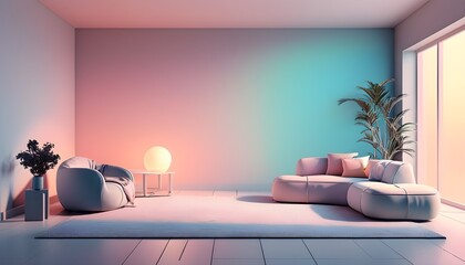 Wall Mural - Elegant gradient area chart with smooth transitions and gentle grid lines, enhanced by realistic studio lighting