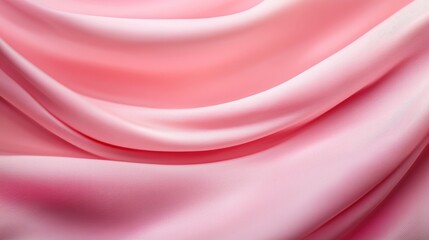 Wall Mural -  A close-up of soft pink and white fabric with pliable folds