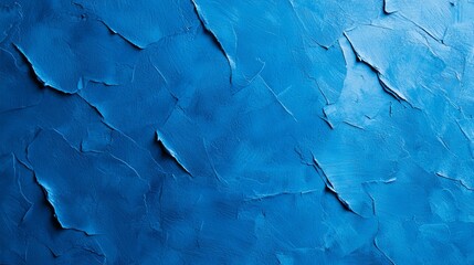 Wall Mural -  A close-up of a blue wall with peeling paint on its sides