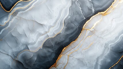 Wall Mural -  A close-up of a black and white marble featuring golden edges Another marble, similarly adorned, at its edges