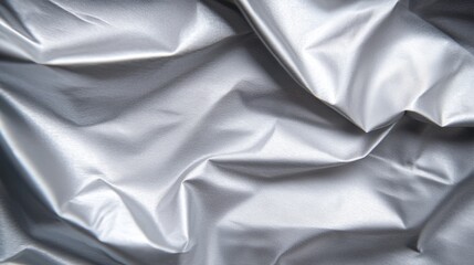 Canvas Print -  A tight shot of a silver fabric, displaying two thin lines running parallel down the center