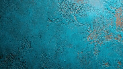 Wall Mural -  A close-up of a blue wall with a central rusted metal object and another in the middle