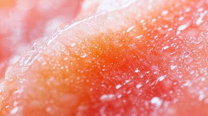 Wall Mural -  A tight shot of a juicy fruit with dewdrops gracing its summit and surface