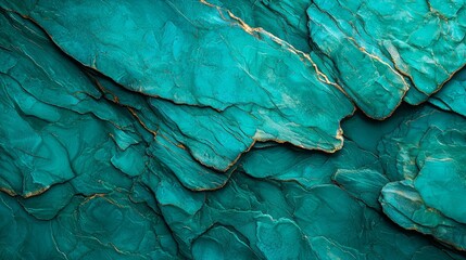 Wall Mural -  A tight shot of a green-gold rock, where a white bird rests atop