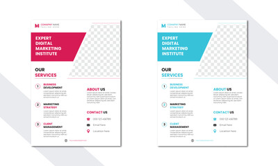  Minimalist Two-Page Digital Marketing Flyer - Sleek & Professional Design for Modern Brands