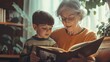 © kvladimirv - Grandmother Reading Book to Grandson: Intergenerational Bonding and Childhood Storytime