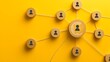 © Watermill Studio - Customer relationship management concept. wooden block with target icon linked with human icons for customer focus group. Data exchanges development and customer service