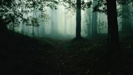 Canvas Print - Dark Dark Forest Scary Night