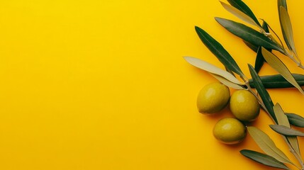 Isolated olive with a bright, colorful background.