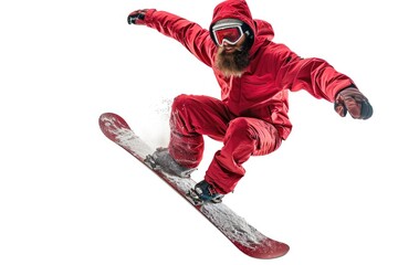 Wall Mural - A person rides a snowboard down a snowy slope, great for winter sports and outdoor adventure scenes