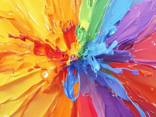 Canvas Print - Abstract Colorful Paint Explosion