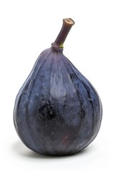 Poster - Close-up of a fig fruit on a white background, perfect for food or still life photography