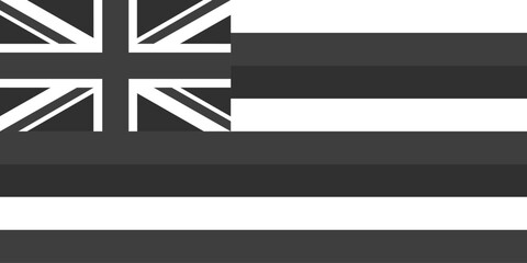 Hawaii flag original black and white