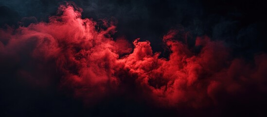 Wall Mural - Red Smoke In Dark Sky