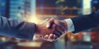 © Creative Canvas - Business partnership and collaboration. Businessmen handshaking for success deal and investment to achieve growth profit in financial and business strategy