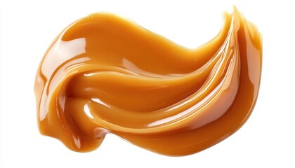 Poster - Caramel on white background top view