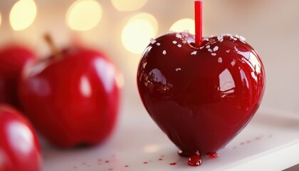 Wall Mural - Red caramel apple dessert