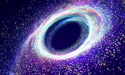 Wall Mural - futuristic light particles moving in circle glittering colorful particles moving in a circular motio