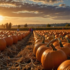 pumpkin patch in autumn