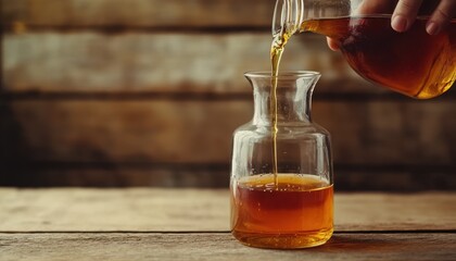 Sticker - When you pour apple cider vinegar in a glass container on wood