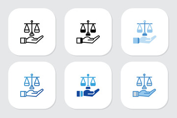 Wall Mural - law icons with various design styles	