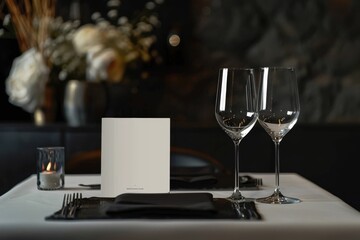 A table with a white plate and silverware, including a fork, knife, and spoon, generative ai image